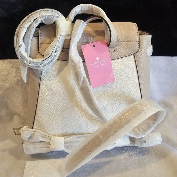 Kate Spade Beige and White Leather Women's Backpack - Picture 2 of 4